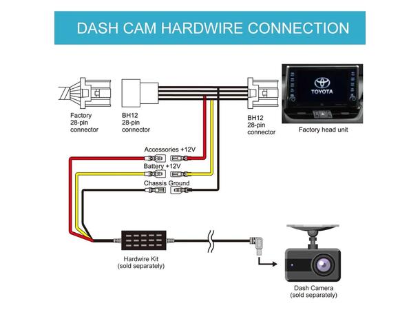 Beat-Sonic 30cm forlengelseskabel strøm Toyota/Lexus/Subaru/Suzuki (2018 -->) 