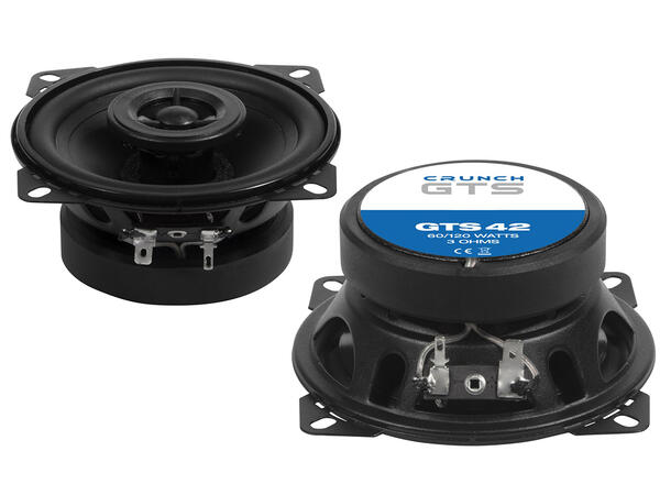 CRUNCH GTS42, 2-vei koaxial 10 cm 10 cm (4") Koaxial høyttalere