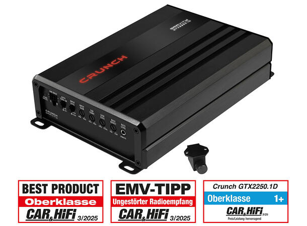 CRUNCH GTX2250.1D Digital Monoforsterker Class D Digital Monoforsterker