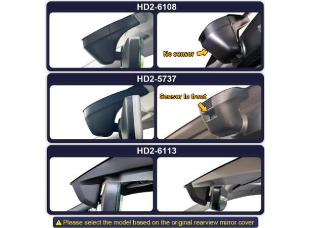 FITCAMX Integrert 4K Dashcam (foran+bak) VW/Skoda (2016 -->) Sort