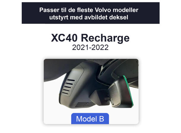 FITCAMX Integrert 4K Dashcam (foran+bak) Volvo XC40 Recharge (2021-->)