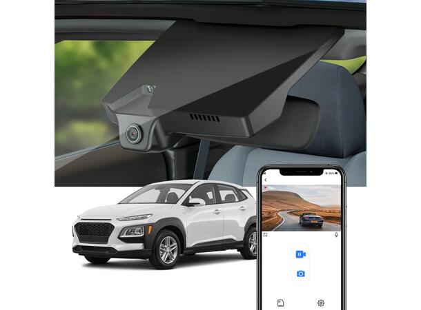 FITCAMX Integrert 4K Dashcam (front) Hyundai Kona 2018-2023
