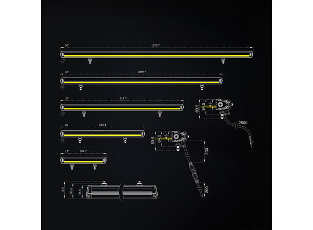 Strands Siberia XP SR LED-bar 12" Enkel radet LED-bar på 12", 3620 Lumen