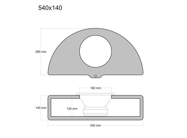 ConnectED Bilspesifikk basskasse 8" Reservehjulsbrønn (540x140mm)