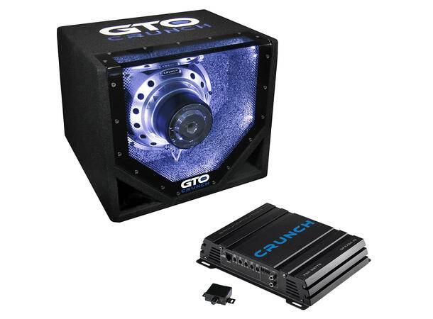 CRUNCH GTO10BP + GPX750.1D Basspakke med bandpass/LED og mono