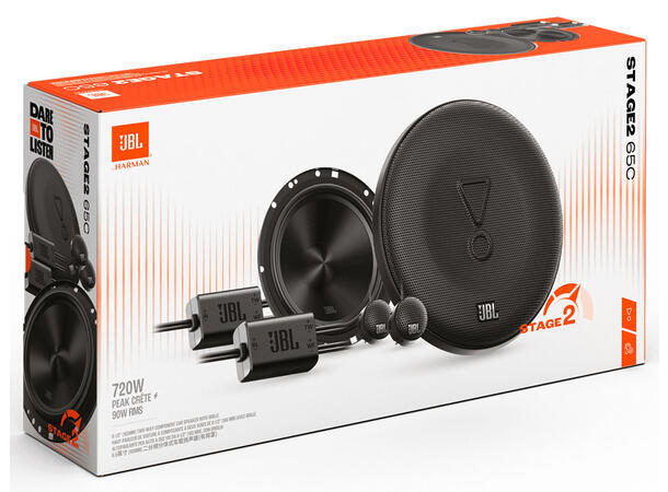 JBL Komponentsett STAGE2 6½" 720W max, 6½", 2-veis komponentsett