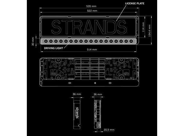 Strands integrert LED-lys i skiltholder! Verdensnyhet! Nuuk E-line 7800 lumen