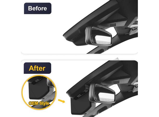 FITCAMX Integrert 4K Dashcam (foran+bak) VW Amarok / Ford Ranger (2023 - 2025) 