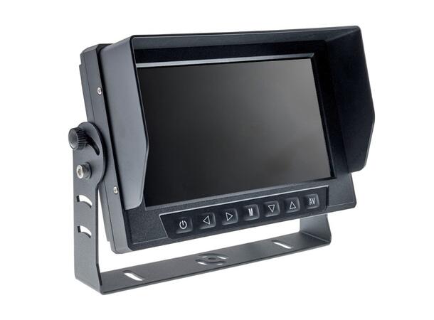 Ampire 7" TFT  LCD-Skjerm Med 2 videoinnganger, IP69