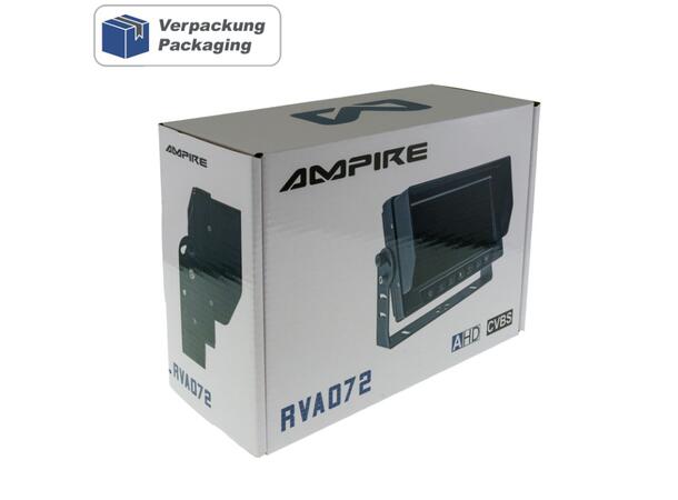 Ampire 7" TFT  LCD-Skjerm Med 2 videoinnganger, IP69