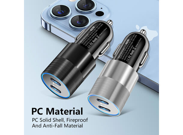 ConnectED Phone billader 40W, 2 x Type-C