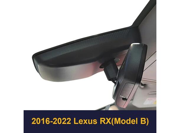 FITCAMX Integrert 4K Dashcam (foran+bak) Lexus RX (2016 - 2022) Modell B