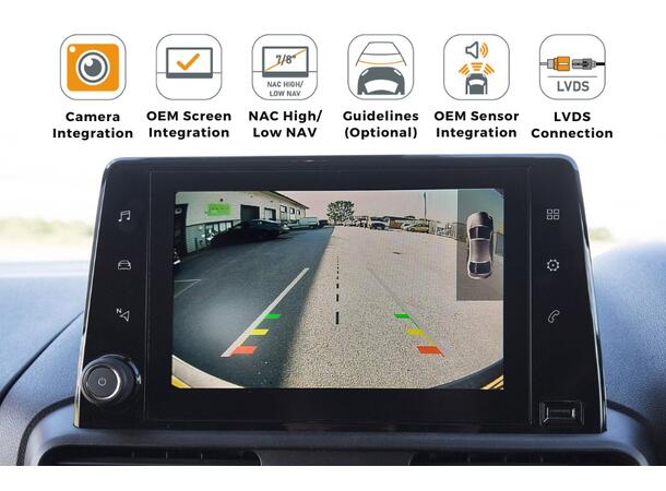 InCarTec Ryggekamera-Adapter 7"/8" NAC-skjerm 