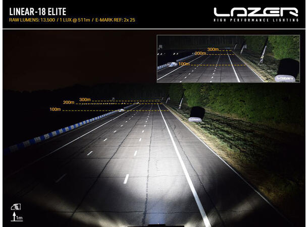 LAZER LINEAR 18 ELITE Enkel radet  Ledbar på 21", 9.612 Lumen 