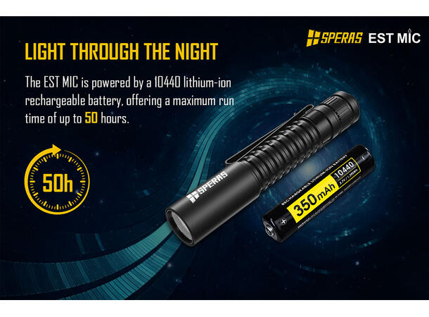 Speras EST MICRO lommelykt 700lm / 138 meter kastelengde 