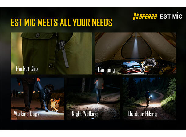 Speras EST MICRO lommelykt 700lm / 138 meter kastelengde 