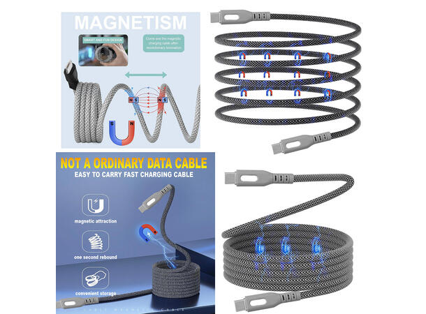 ConnectED Phone Kabel 1 meter Lightning USB Type-C til Lightning,magnetisk kabel