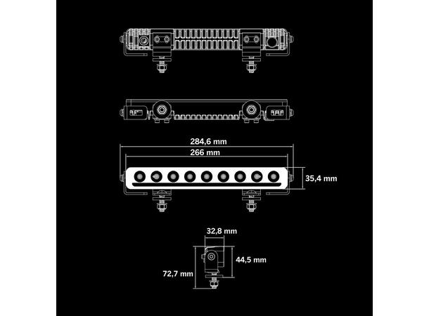 Strands  Nuuk E-line LOW PROFILE 10" LED-lys low profile m/possisjonslys