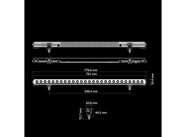 Strands  Nuuk E-line LOW PROFILE 30" LED-lys low profile m/possisjonslys