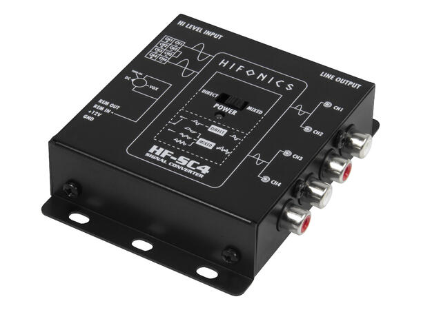 HiFonics HF-SC4-ISO høy-lav nivå adapter 4-kanals. ISO-tilkobling