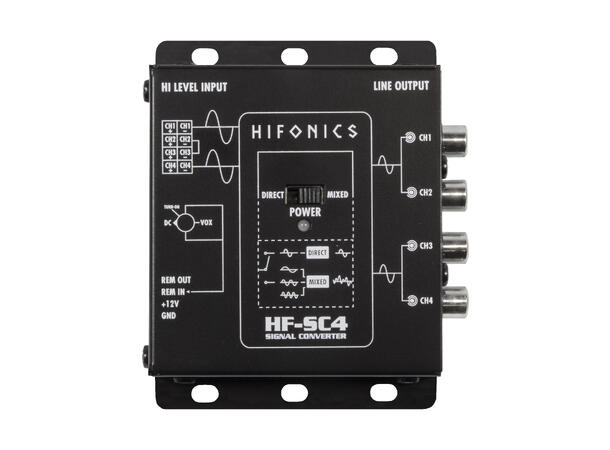 HiFonics HF-SC4-ISO høy-lav nivå adapter 4-kanals. ISO-tilkobling