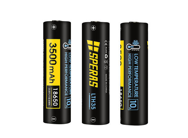 Speras 18650 Li-ion oppladbart batteri 3500mAh / 18650 for lav temp!